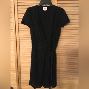 Sezane eyelet wrap around dress